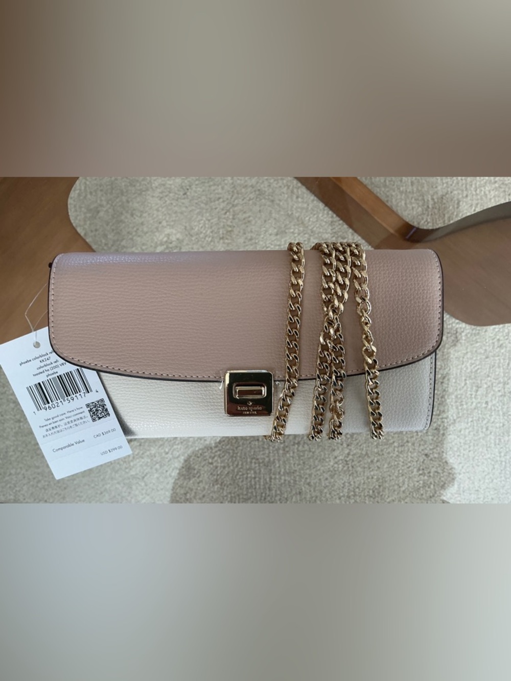 🔥NWT🔥 kate spade Two-Tone Pink & Cream Chain Crossbody Bag